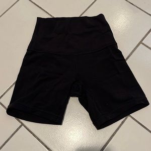 Womens Lululemon black biker shorts.